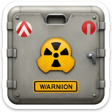 bunker with warning symbols sticker