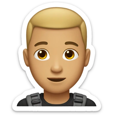 light skin guy with buzz cut sticker