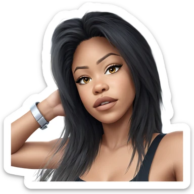 realistic portrait of girl sticker