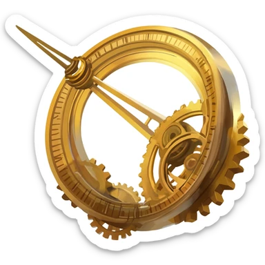 colossal floating sundial casting beams of golden light sticker