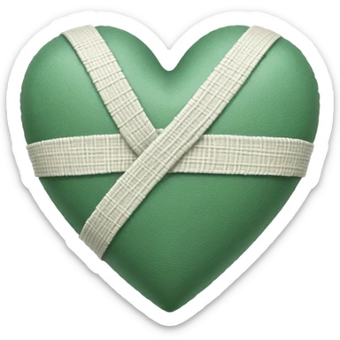 Sage green heart with bandage sticker