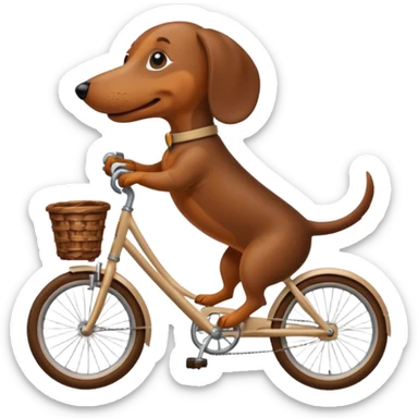 Weiner dog on bike sticker