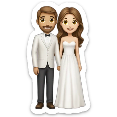 white couple people wedding brown hair sticker