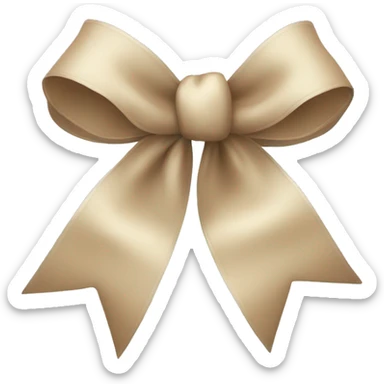 Beige Christmas bow sticker