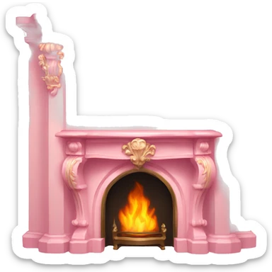 light pink baroque fireplace  sticker