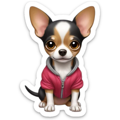 An apple head chihuahua puppy with clothes sticker