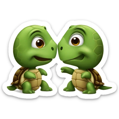 Turtles telling secrets sticker