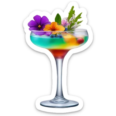 coctail with flowers  sticker