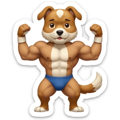 buff standing up dog sticker