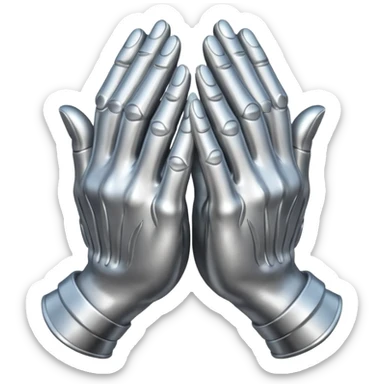 praying metallic hands, no gold sticker