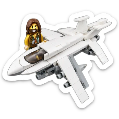 lego jesus in a jet bomber sticker
