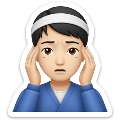 Wasian with a headache sticker