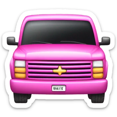 Large pink pickup truck with glitter  sticker