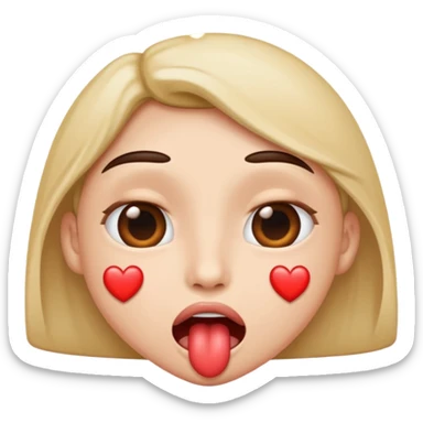 Heart eyes mouth drooling  sticker