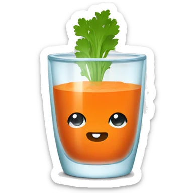 carrot juice in a glass cup sticker