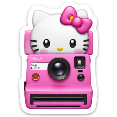 pink Polaroid with hello Kitty sticker