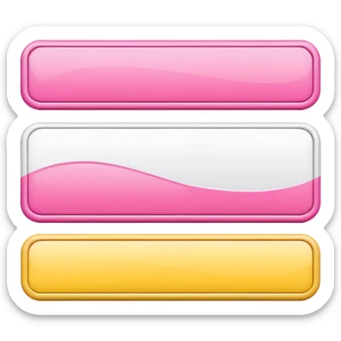 1/3rd Pink, 1/3rd white, 1/3rd yellow horizontal banner sticker
