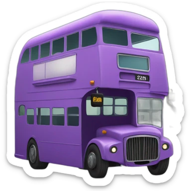 Purple triple decker bus sticker