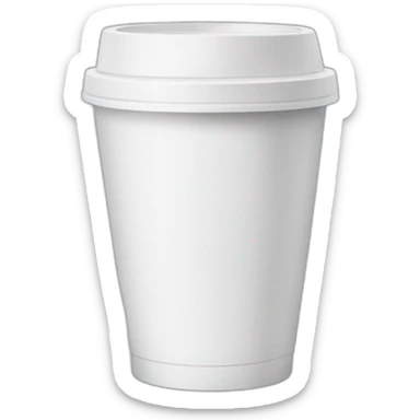 White disposable cup sticker