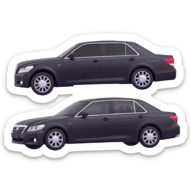 Toyota Crown from the 1980s, boxy sedan with angular design sticker