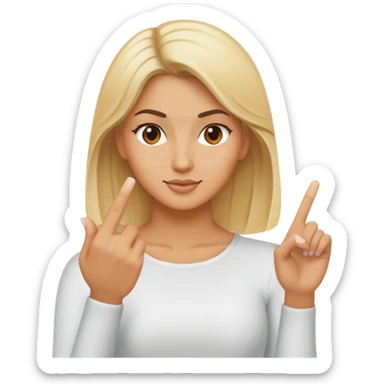 blonde baddie flipping off sticker