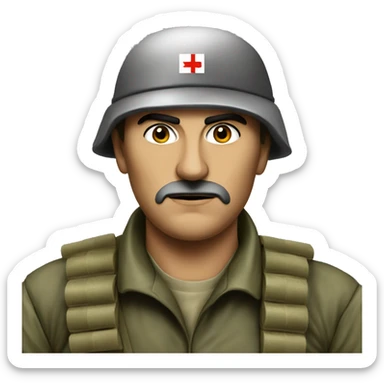 A serious Serbian resistance soldier 1990 sticker