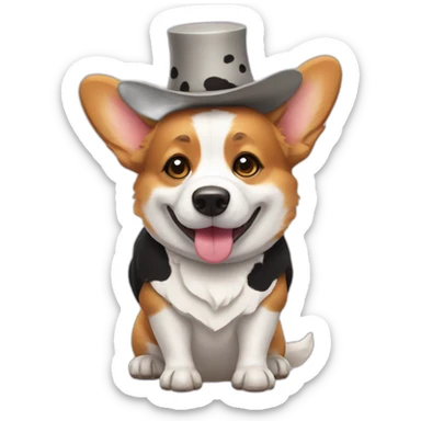 corgi that is dressed up like a cow sticker