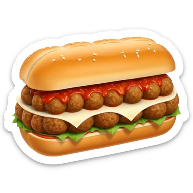 a meatball sub sandwich, detailed, appetizing sticker