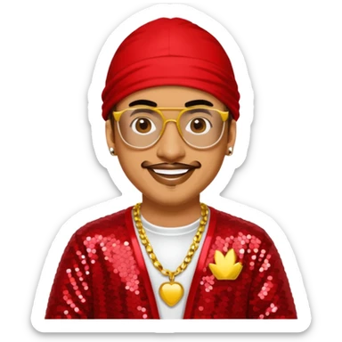 Ali G with red sequin outfit sticker