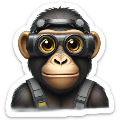 ape with camera goggles sticker
