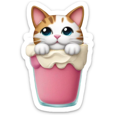 Cat in a parfait  sticker
