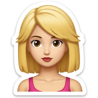 Chica morena con pelo rubio sticker