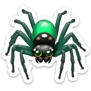 Jumping spider with emerald green chela and black and white hair sticker