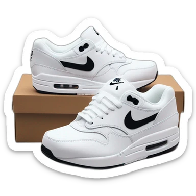 Nike air max 1 color white and black sticker