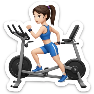 Brunette fair skin girl gym working out  sticker