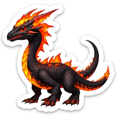  exotic glowing dark magma-drake-Fakémon-Pokémon-Vernid-creature sticker