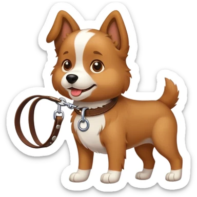 dog on a leash sticker