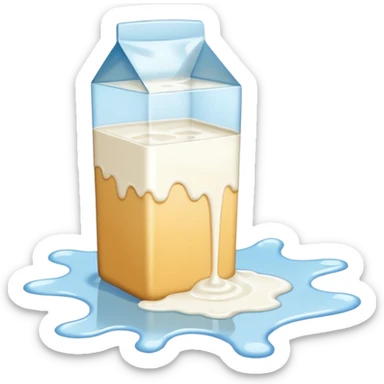 milk spilling on floor sticker