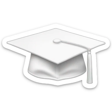 White Graduation cap sticker