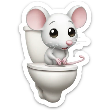 Mouse on toliet sticker