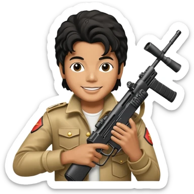 Michael Jackson holding an LMG sticker