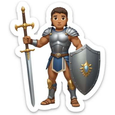 full length giant from the bible ready for battle sticker