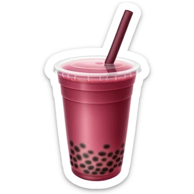 Bubble tea burgundy color sticker