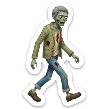 zombie man full body walking sticker