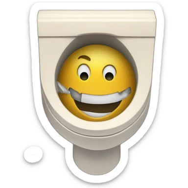 (disembodied head inside toilet bowl) (skibidi toilet) (skibidi 1 meme) sticker