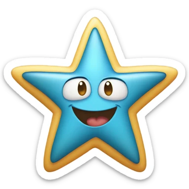 six point star with legs smiling sticker