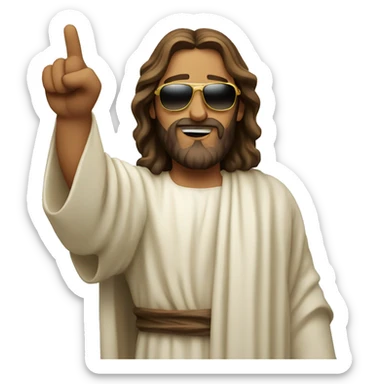Jesus pointing wearing sunglasses  sticker