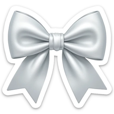 white satin bow sticker