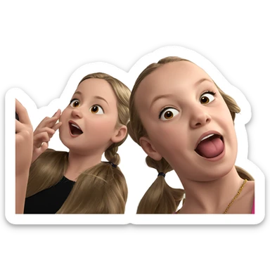 girls taking a fun selfie sticker