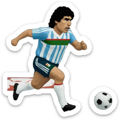 Maradona run México 86 sticker